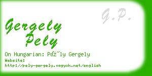 gergely pely business card